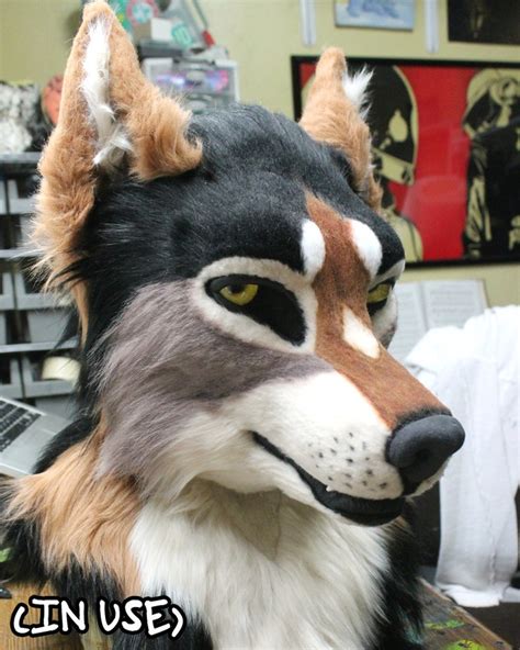 canine fursuit head base|realistic fursuit head.